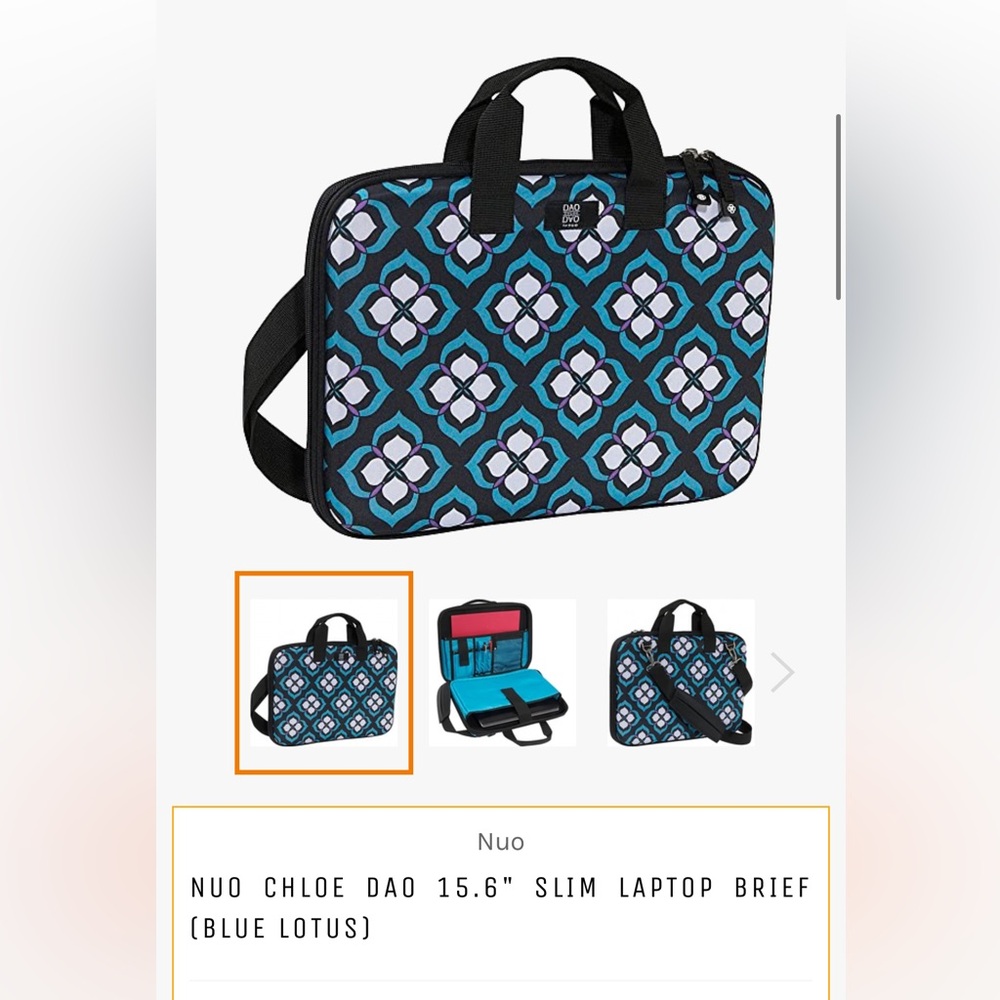 Black and Blue Floral Laptop Bag